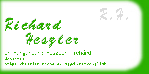richard heszler business card